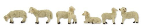 Schafe 6tlg. Set für 7-9cm Figuren, Höhe ca. 4,1 cm
