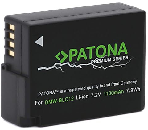 PATONA Premium Ersatz für Akku Panasonic DMW BLC12 E (echte 1100mAh) Lumix DC FZ1000 II G91 DMC GX8 G70 G80 G81 G7 G6 G5 FZ2000 FZ1000 FZ200 FZ300 FZ330