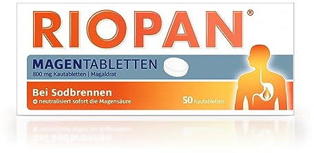 RIOPAN Magen Tabletten 800 mg Kautabletten: Effektiv und schnell gegen Sodbrennen und Aufstoßen mit dem Wirkstoff Magaldrat, 50 Tabletten