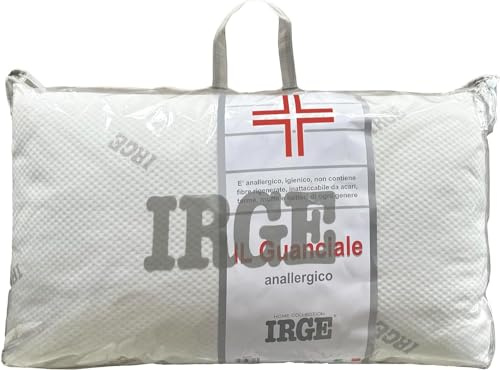 Guanciale Letto Anallergico Fiocco 50x80 cm – Morbido, Traspirante e Indeformabile – Supporto Ergonomico per Collo e Cervicale – Antiacaro, Igienico, Imbottito e Lavabile – Made in Italy