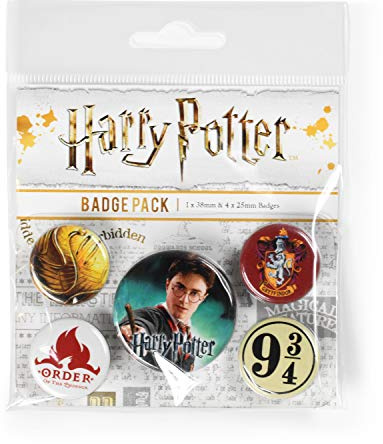 Pyramid International BP80486 Harry Potter Gryffindor-Abzeichen, mehrfarbig, 1 x 38 mm und 4 x 25 mm
