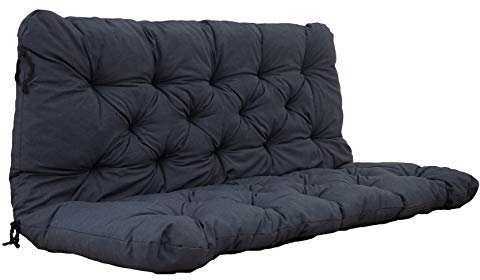 Ambientehome Auflagen 2er Bankkissen Bankauflage Polsterkissen, 120 x 98 x 8 cm, dunkelgrau