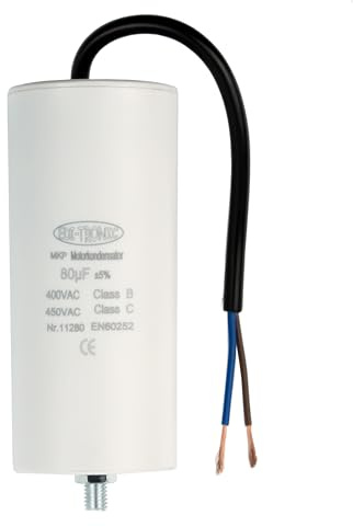 Kondensator, startkondensator, motorkondensator, arbetskondensator, kabel 80 µF 450 V
