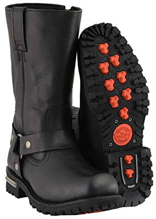 Milwaukee Leather Men's Wide Classic Motorcycle Harness Boots (Black, Size 10.5)