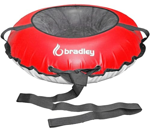 Bradley Snow Tubes: 42-Inch Heavy Duty Inflatable Sledding Tubes with or Without Padded Saucer Sled - Elevate Your Snow Fun! Best Sledding Adventure Tubes Red