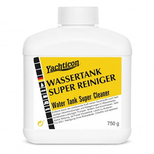 Wassertank Reiniger Wohnmobil 750 g – chlorfreier Wassertank Super Reiniger für Frischwassertank, Leitungen & Boiler | entfernt Ablagerungen & Verschmutzungen in Camping, Caravan & Boot