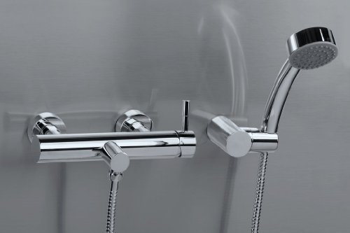 Duscharmatur - Brause-Wandmischbatterie - mit Garnitur und Handbrause - Hochdruckarmatur - Badarmatur - Einhebel Armatur - Einhebel Mischer - Brause Armatur - CHROM - Modell: GLAMOUR-Vegane- von VALVEX - Nr.2422870