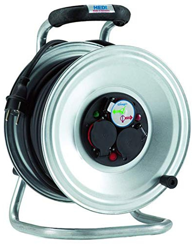 HEDI K2S50NTF Stahlblech-Kabeltrommel Professional 50 m für Außen, silber ***NEU***