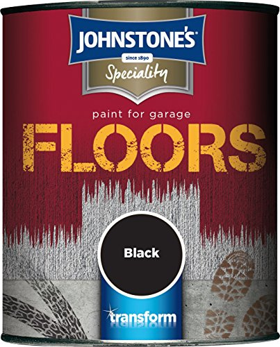 Johnstone's - Garage Floor Paint - Black - 750ml | Long Lasting Finish, Suitable for Internal Concrete Floors, Prepared Tiles, Brickwork, Wood, Cement & Stone Floors