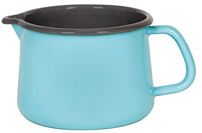 Riess, 0672-037, Schnabeltopf Ø 12cm, KRISTALLBLAU, Emaille, Vol. (rec.): 1,0 Liter, Made in Österreich, LBH: 19,0x13,6x11,0cm, 0,450kg, Induktionskocher kompatibel, Gasherd geeignet, Ofenfest