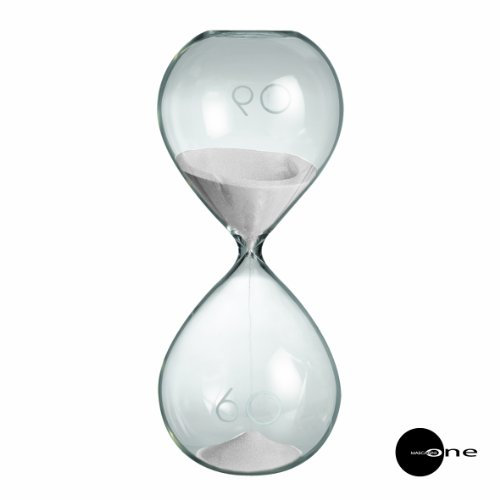 Mascagni Clessidra 60 minuti in vetro con sabbia Bianco Avorio 12 x 27h
