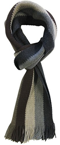 Rotfuchs Schal Strickschal Raschelschal Streifen modisch braun beige grau 100% Wolle (Merino)