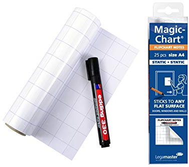 Legamaster 7-159000-A4 - Pack de 25 hojas de película electro-estática, A4