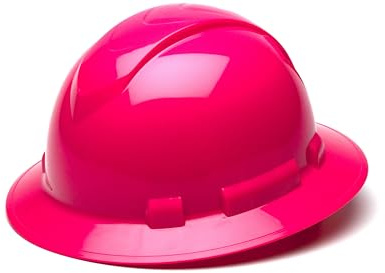 Pyramex Ridgeline Full Brim Hard Hat 6 Point Ratchet Pink