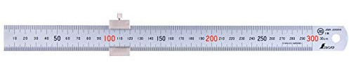 Shinwa 3-D-76752 300 mm metrisches Stahl Regel mit Lineal Stop von tyzacktools