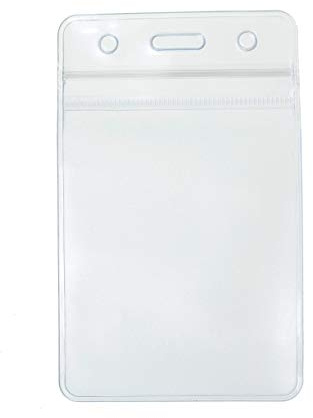 CKB LTD 50 Stück Ausweishüllen Durchsichtig Kunststoff Ausweishalter Vertikal Weichplastik Abzeichen Kartenhüllen ID Kartenhalter Show Größe 11 x 6.8cm Einsatzgröße 9 x 6,5cm