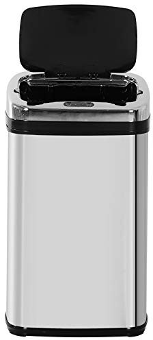 HOMCOM Edelstahl Automatik Sensor Mülleimer Abfalleimer IR Sensor mit/ohne Inneneimer rund viereckig (30L/viereckig)