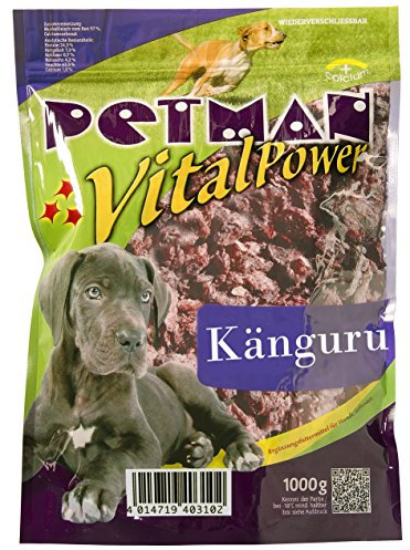 petman Vital Power Känguru, 6 x 1000g-Beutel, Tiefkühlfutter, gesunde, natürliche Ernährung für Hunde, Hundefutter, Barf, B.A.R.F.