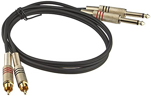 Adam Hall Cables 3 STAR TPC 0100 - Câble Audio 2 x RCA mâle vers 2 x Jack 6,35 mm mono 1 m