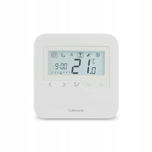 Salus HTRP230 Wöchentlich Raumthermostat, Elektronisch Temperaturregler 230V, LCD-Display, Aufputz, Weiß