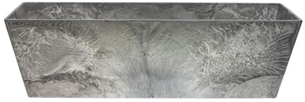 Artstone Pot de Fleurs, Jardinière Ella, résistant au Gel et ultraléger, Gris, 55x17x17cm