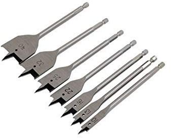 Neilsen CT1799 7pc Flat Wood Drill Bits Set – High-Speed Steel, 150mm Length, 1/4 Hex Shaft, Sizes: 10mm to 40mm