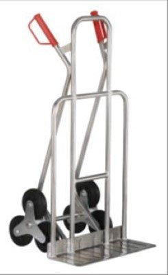 JRIP - Alu Industrie - Treppenkarre 200 kg, mit breiter Schaufel, mit Dreisternräder (Vollgummi),