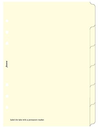 Filofax 6 Tabs, A5, blanko, cremefarben