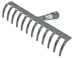 Xclou Garden Gartenrechen 12 Zinken, 29,5 cm, Silber, ca. 30 cm