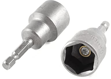 sourcing map 6,35mm Schaft 19mm Magnetischer 2 Stück | Innensechskantschlüssel Schraubendreher Bit