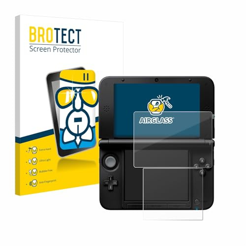 BROTECT Schutzglas für Nintendo 3DS XL SPM7800 Schutzfolie Panzer Folie Glas Displayschutz Made in Germany [Kratzfest 9H, Anti-Fingerprint]