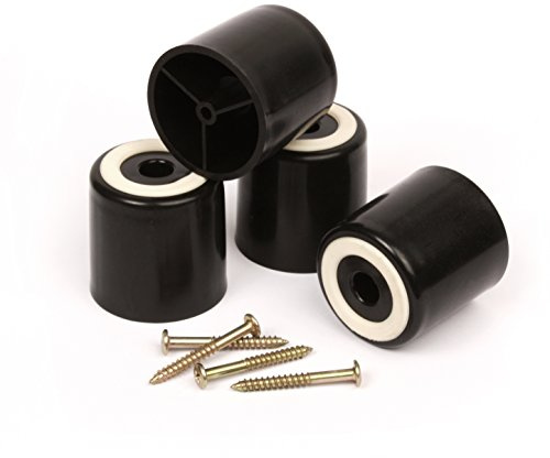 Slipstick CB512 50 mm Tall Floor Protecting Furniture Legs with Non Slip Rubber Grip (Set of 4) Screw In Legs - Black Plastic
