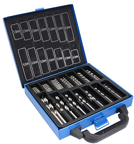 HSS Drill Bit Set Metric Sizes 1.5mm - 10mm 99pcs Steel/Wood/Plastic AT627
