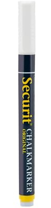 SECURIT - Feutre Craie Original - Pour Restaurants, Hôtels, Bars, Cafés - Pointe Fine - 1-2 mm - Non Toxique - Blanc