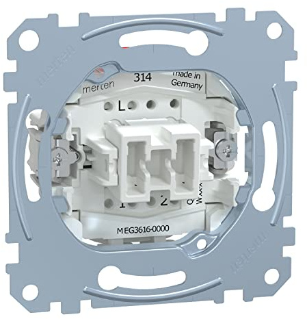 Schneider Electric Merten Aus-/Wechselschalter-Einsatz, MEG3616-0000 | Zum Einbau von Schalter und Steckdose, 16A, AC 250V, Steckklemmen, Unterputz