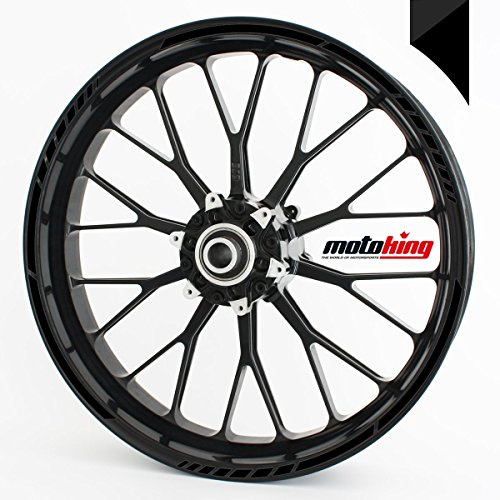 Felgenrandaufkleber GP im GP-Design passend für 17 Zoll und 16 18 19 Felgen für Motorrad, Auto & mehr - Schwarz