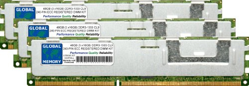 48Go (3 x 16Go) DDR3 1333MHz PC3-10600 240-PIN ECC ENREGISTRÉ DIMM (RDIMM) MÉMOIRE RAM KIT pour SERVEURS/WORKSTATIONS/Cartes Meres (6 Rank KIT CHIPKILL)