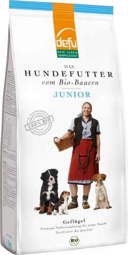 defu Hundefutter | 1 x 3 kg | Junior Bio Geflügel | Premium Bio Trockenfutter für Junge Hunde