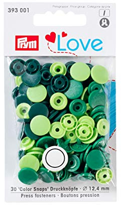 Prym 393001 Prym Love Druckknopf Color KST 12,4 mm grün, Polyester, 12.4 mm cm