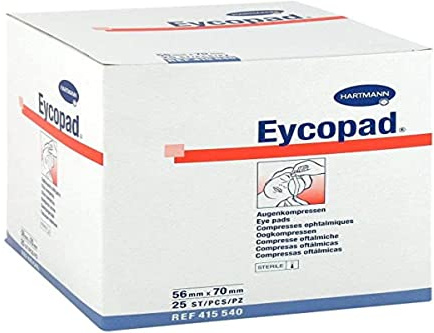 HARTMANN Eycopad Pack de 25 Compresses Stériles Oculaires, 56 cm x 70 mm