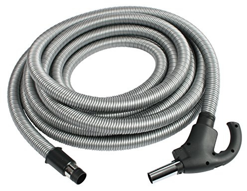 Cen-Tec Systems 90660 Central Vacuum Low Voltage Hose with Button Lock Stub Tube, Silver, 50 Ft. Hose