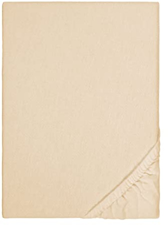 biberna Feinbiber Spannbetttuch 90x200-100x200 cm beige | 100% Baumwolle Flanell | Spannbettlaken Biber für Einzelbetten | Made in Germany | weich & mit Rundumgummizug | Modell 0002744