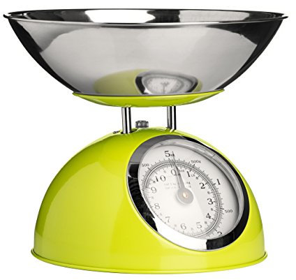 Premier Housewares 0807280 Bilancia da Cucina, 5 kg, con Ciotola in Acciaio Inox, Verde
