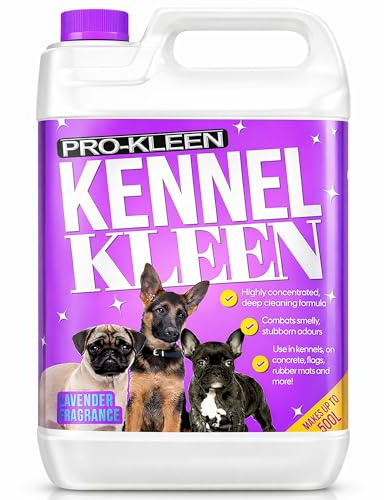 Pro-Kleen Kennel Disinfectant, Cleaner & Deodoriser (Lavender Fragrance) - 5L Pack - Kills 99.9% of Bacteria and Removes Nasty Urine Pet Odours - Suitable for Kennels, Hutches & More