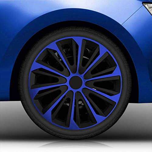 15 15 Zoll Radkappen/Radzierblenden vom RADKAPPEN KÖNIG 006 (Farbe Schwarz-Blau), passend für Fast alle Fahrzeugtypen (universal)