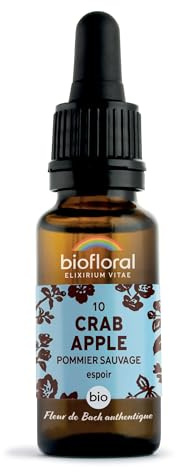 Biofloral Fleur de Bach Crab Apple Bio 20 ml | Aide à cultiver une vision positive et bienveillante de soi. Certifiée Demeter et Bio. Sans alcool.