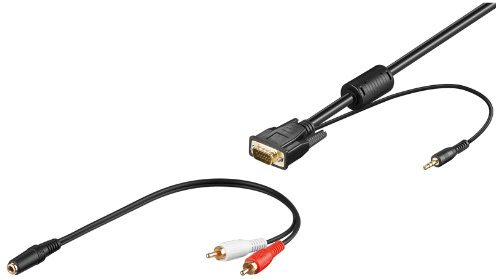goobay 34969 Videokabeladapter 3m VGA (D-Sub) + 3,5mm schwarz - Videokabeladapter (3m, VGA (D-Sub) + 3,5mm, VGA (D-Sub) + 3,5mm, Schwarz, Stecker/Stecker, 1 Stück(s))