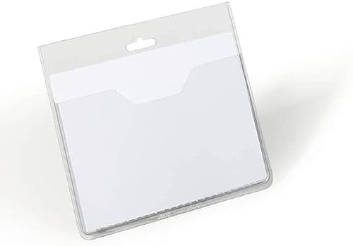 Durable Namensschilderhülle (offene Tasche, 60 x 90 mm) Packung à 20 Stück, transparent, 813619