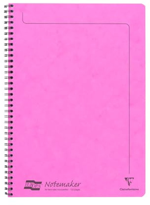 Clairefontaine 3084Z - Notizheft mit Spiralbindung Europa Notemakers 60 Blatt mikroperforiert 21x29,7 cm 90g liniert, 1 Stück, Fuchsia