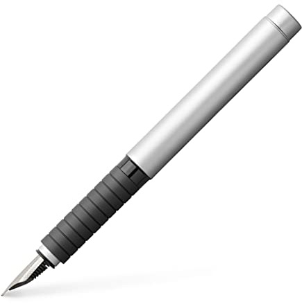 Faber-Castell 148520 - Füllfederhalter Basic Metall matt, Feder M, Silber, 1 Stück